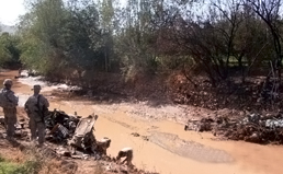 The site with the wrecks of the crashed Chinook.
