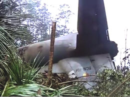 The debris of the crashed Antonov 32 in Sri Lanka 