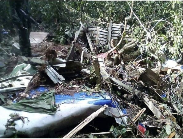 Debris of the crashed An-72 in DRC