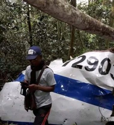 Debris of the crashed An-72, EK-72903, in DRC