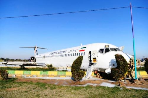 The Caspian Airlines MD83 after the accident