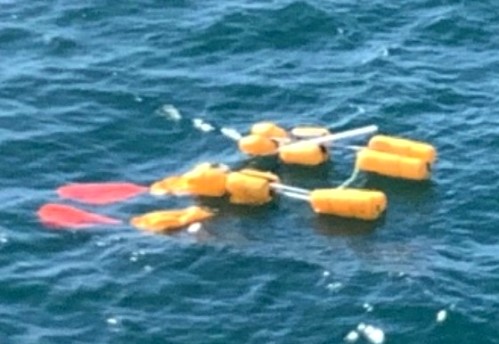 Floating Debris (Skids and Emergency Flotation System) of RLC Bell 407 N595RL Alongside WD106