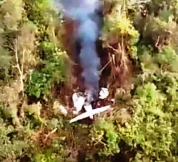 Site of the crashed Cessna Caravan Site of the crashed Cessna Caravan