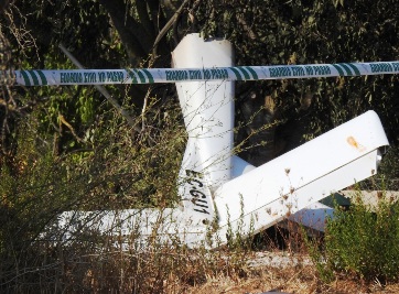 Debris of the Aeroprakt A-22L Foxbat (EC-GU1) involved in md-air collision in Majorca